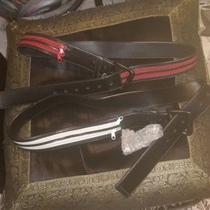 Acknowledge Functional Zipper Detail Leather Belt